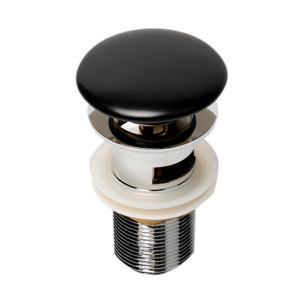 Alfi Brand ALFI brand AB8056-BM Black Matte Ceramic Mushroom Top Pop Up Drain for Sinks with Overflow AB8056-BM - main